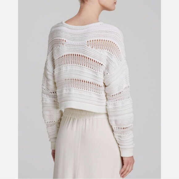 Helmut Lang Textured Crop Loose Knit Sweater - Picture 7 of 8